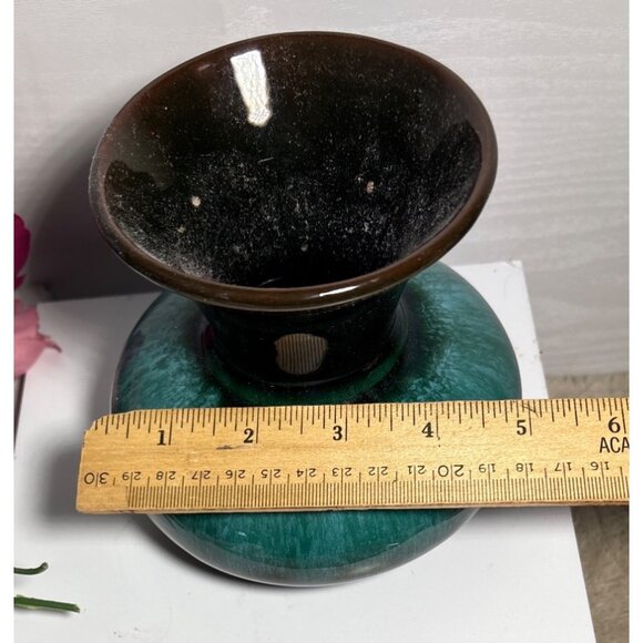 Vtg Blue Mountain Pottery Swan Planter Vase Green Drip Glaze 6 x 8" Canada MCM - Picture 10 of 11